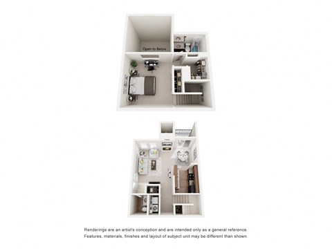 Palm 1 Bed 1.5 Bath 812 Sq. Ft. Floor Plans at Woodland Hills, Irving, TX, 75062